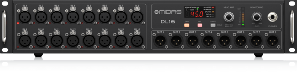 MIDAS 16 INPUT, 8 OUTPUT STAGE BOX WITH 16 MIDAS MIC PREAMPLIFIERS, ULTRANET & ADAT INTERFACES